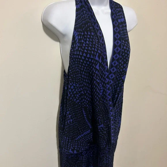 BCBGMaxAzria Black and Blue Halter Dress - Picture 2 of 4